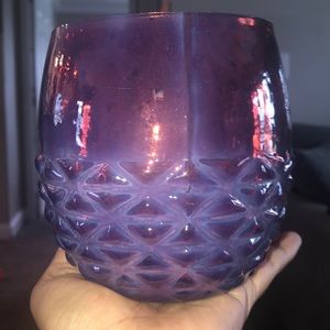 NWT Beautiful iridescent purple candle vessel.